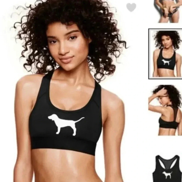Pink Victoria's Secret Dog Racer Back Sports Bra / XS - Picture 1 of 6